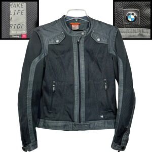 BMW Motorrad Venting Mesh Motorcycle Riding Jacket Armor Womens 10 US Grey Olive